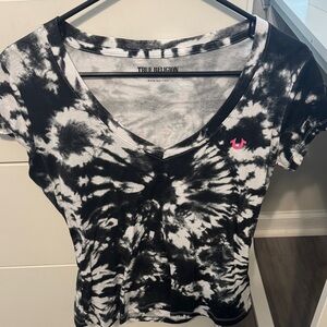 True Religion Black and White Tie-Dye Tee